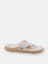 Womens/Ladies Sunset Slip On Sandals (Double Cream)