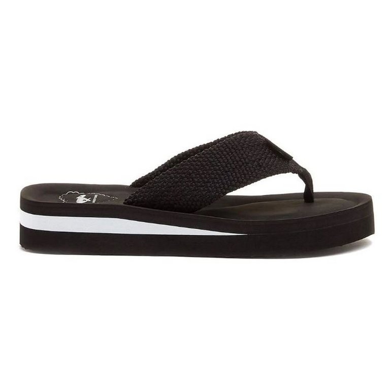 Womens/Ladies Winner Webbing Flip Flop (Black) - Black