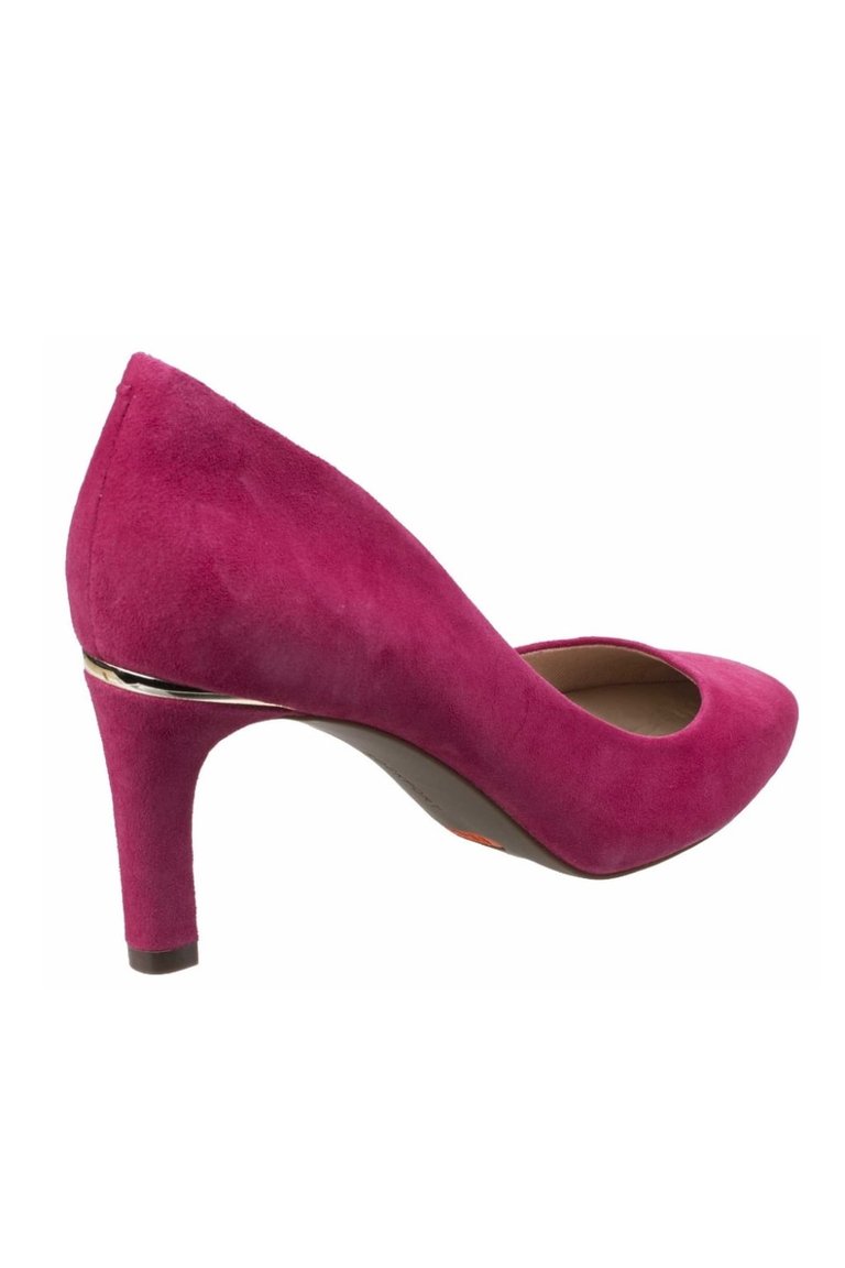 Womens/Ladies Valerie Luxe Suede Heeled shoes (Pink)