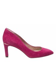 Womens/Ladies Valerie Luxe Suede Heeled shoes (Pink) - Pink