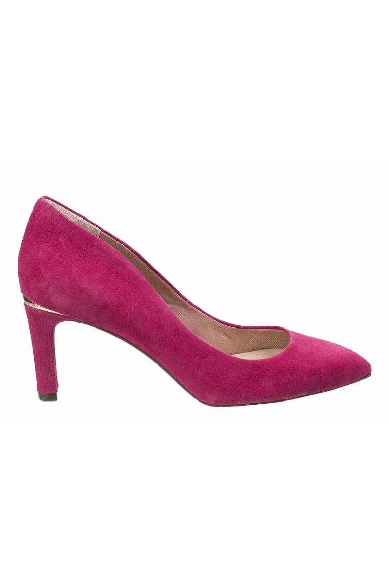 Womens/Ladies Valerie Luxe Suede Heeled shoes (Pink) - Pink