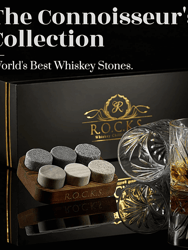 Whiskey Chilling Stones Gift Set With 2 Palm Crystal Glasses