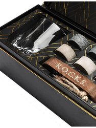 Whiskey Chilling Stones Gift Set With 2 Twist Crystal Glasses