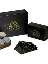 Whiskey Chilling Stones & Quiz Gift Set - 100 Q&A for Whiskey Lovers