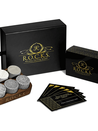 ROCKS Whiskey Chilling Stones Whiskey Chilling Stones & Quiz Gift Set - 100 Q&A for Whiskey Lovers product