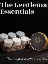 Whiskey Stones & Beard Care Grooming Kit Gift Set -  Sandalwood Scent