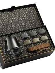 Whiskey Stones & Crystal Nosing Tasting Glass Gift Set 