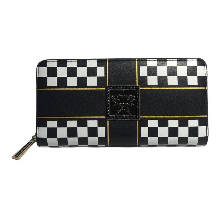 Cross Squares Continental Wallet - Black/White