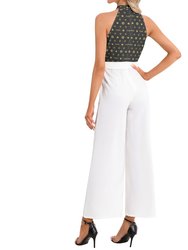 Halter Neck Buckle Belted Jumpsuit