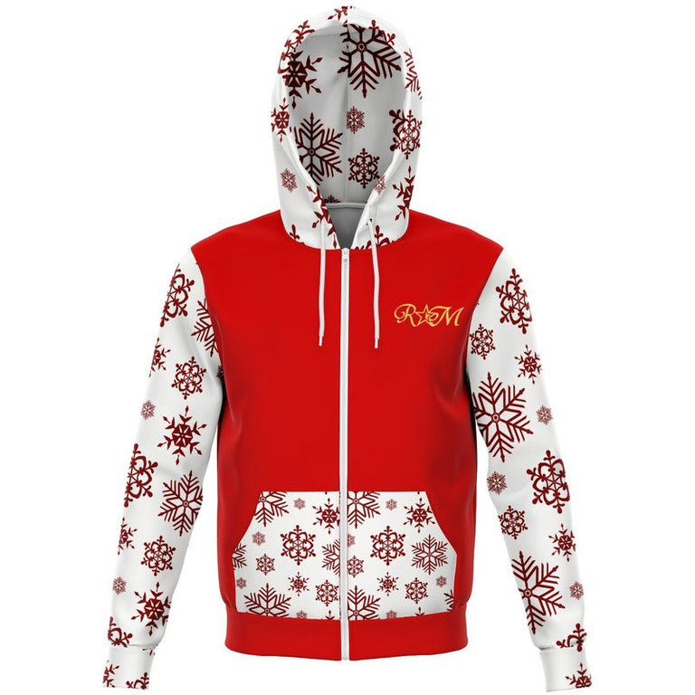 HOL1 Zip Up Hoodie - Red/White