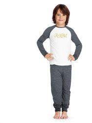 Kids' Pajama Set - Grey/White