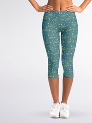 TQ1 Cropped Leggings - Teal