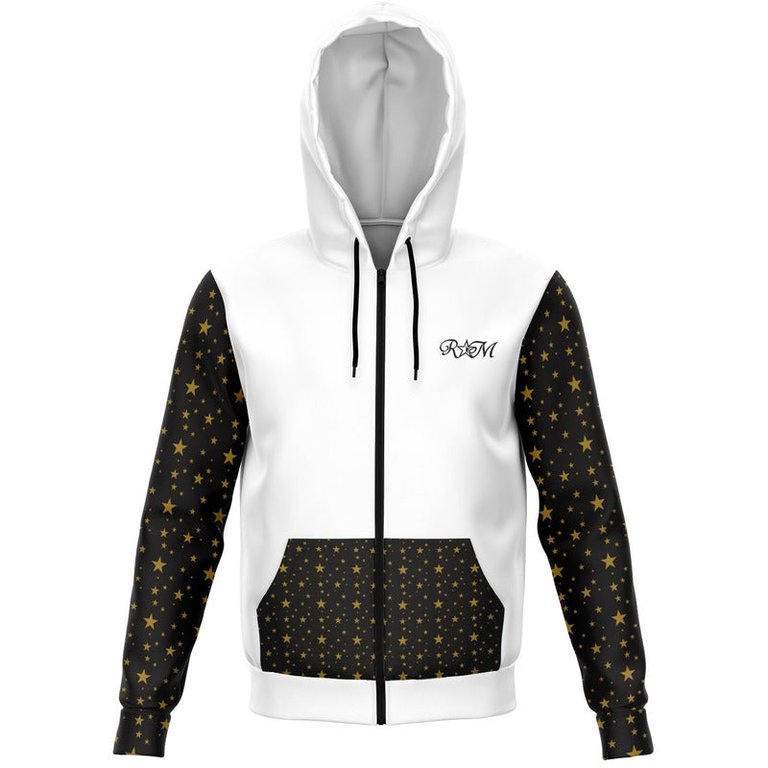 White ST Zip-Up Hoodie - White