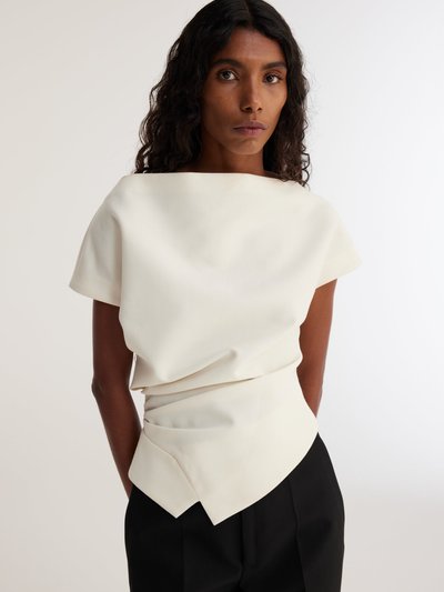 Rohe Draped Wool Lapel Top - Ivory product