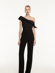 Asymmetric Wool Silk Top - Black