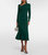 Long Sleeve Rouched Midi Dress - Green