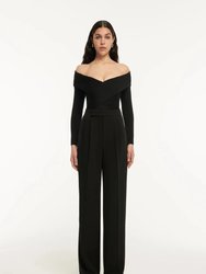 Long Sleeves Flat Knit Bodysuit - Black