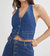 Halter Vest In Mid Vintage Blue