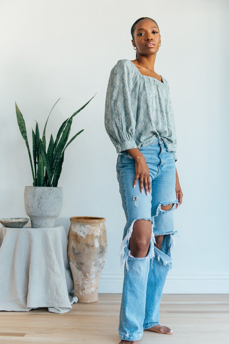 Liv Top - Faux Denim