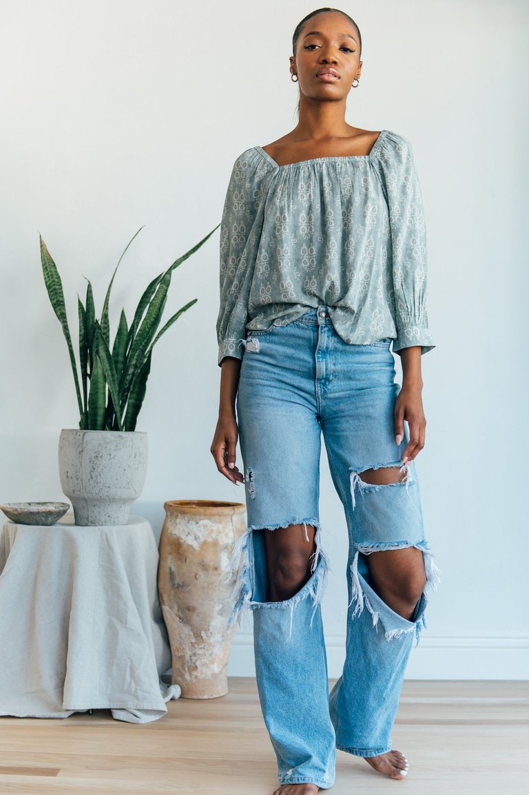 Liv Top - Faux Denim - Faux Denim