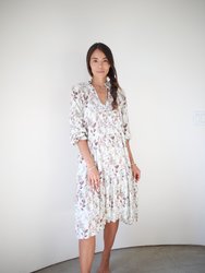 Sienna Dress Midi - Earth Tone Print