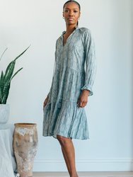 Sienna Dress Midi - Faux Denim