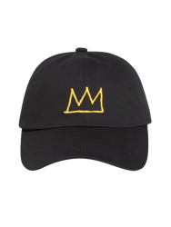 Basquiat Gold Crown Dad Cap - Black