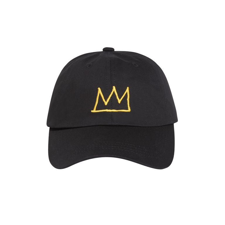 Basquiat Gold Crown Dad Cap - Black