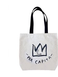 Basquiat "Per Capita" Large Canvas Tote Bag - White