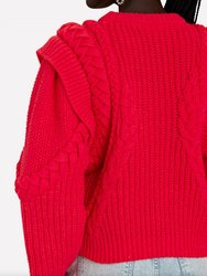 Catrin Knit Sweater In Lipstick Red