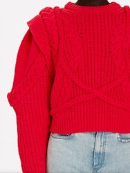 Catrin Knit Sweater In Lipstick Red