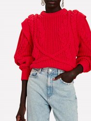 Catrin Knit Sweater In Lipstick Red - Lipstick Red