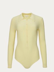 Cyndie Knit Bodysuit - Pale Yellow