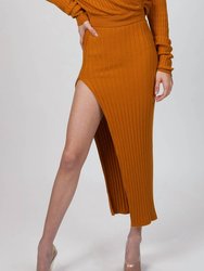 Irenna Knit Skirt - Golden