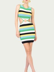 Nickle Dress - Island Green Multi Stripe