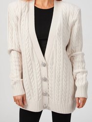 Parmida Cashmere Knit Cardigan - Light Khaki