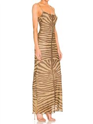 Zebra Scarlette Maxi Dress In Lark & Bison Multi