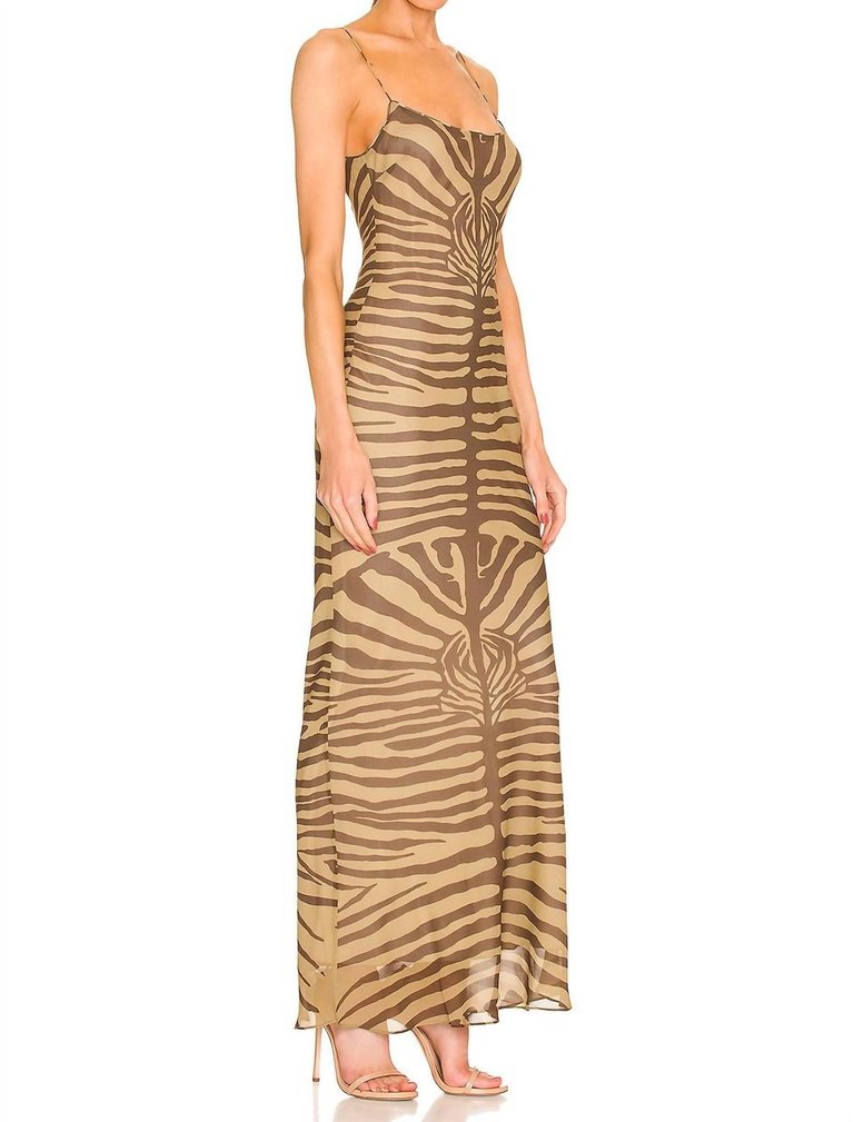 Zebra Scarlette Maxi Dress In Lark & Bison Multi