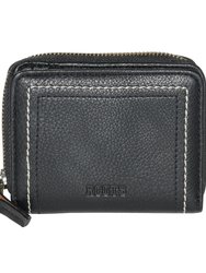 Compact Zip Around Snap Wallet - Black