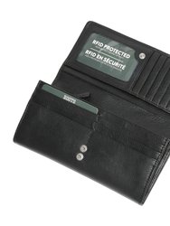 Ladies Leather Rfid Expander Clutch Wallet