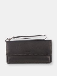 Ladies Leather Rfid Wallet - Black