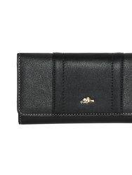Ladies Slim Clutch Wallet - Black