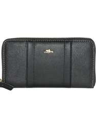 Ladies Zipper Round Wallet - Black