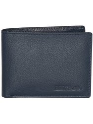 Leather Slimfold RFID Wallet with Removable Passcase - Navy