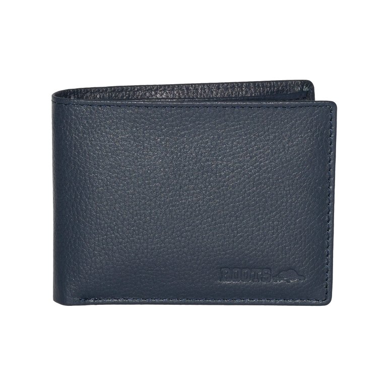 Leather Slimfold RFID Wallet with Removable Passcase - Navy