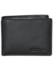 Leather Slimfold RFID Wallet with Removable Passcase - Black