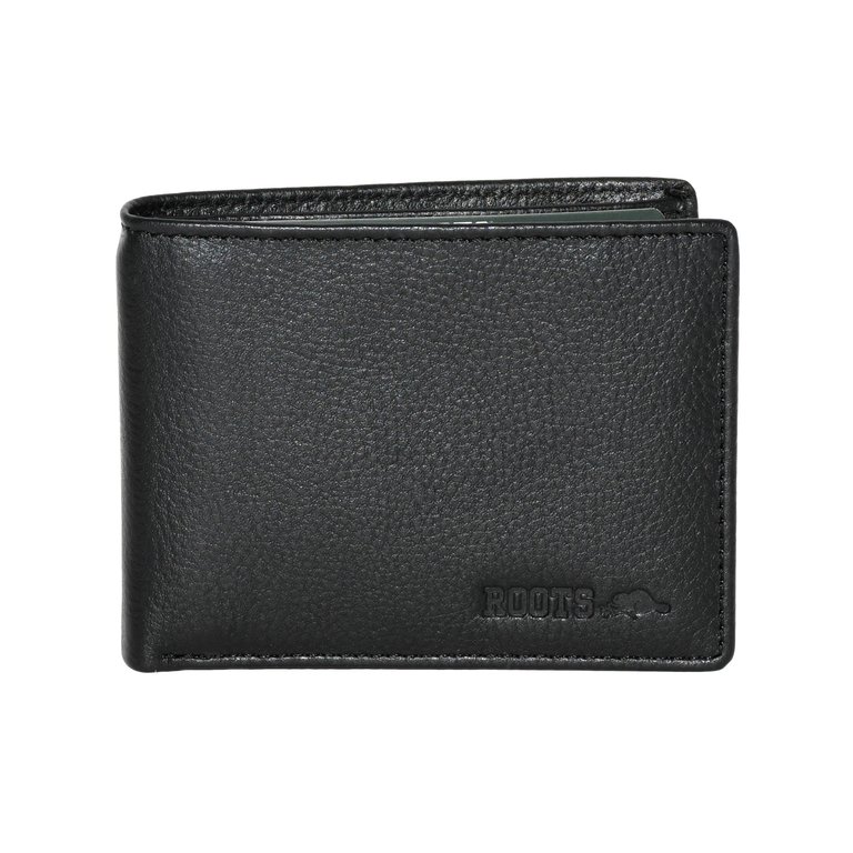 Leather Slimfold RFID Wallet with Removable Passcase - Black