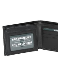 Mens Slim Wallet With Non Removable Top Flap Black