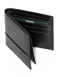 Mens Slim Wallet With Non Removable Top Flap Black