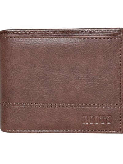 Roots Mens Slim Wallet With Non Removable Top Flap Brown product